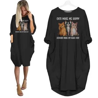 Cats Make Me Happy Nightgown For Women