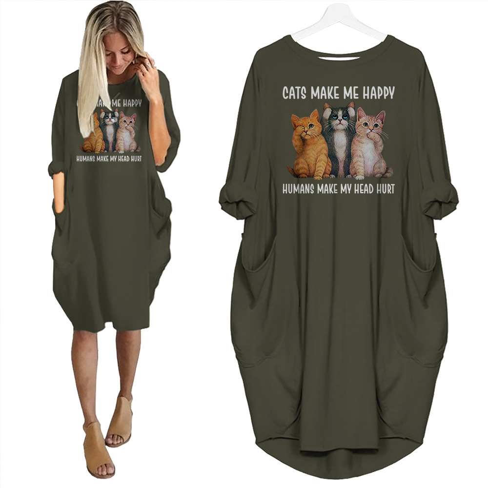 Cats Make Me Happy Nightgown For Women