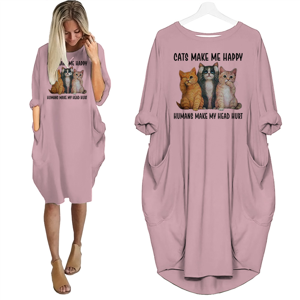 Cats Make Me Happy Nightgown For Women