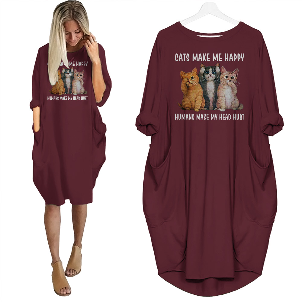 Cats Make Me Happy Nightgown For Women