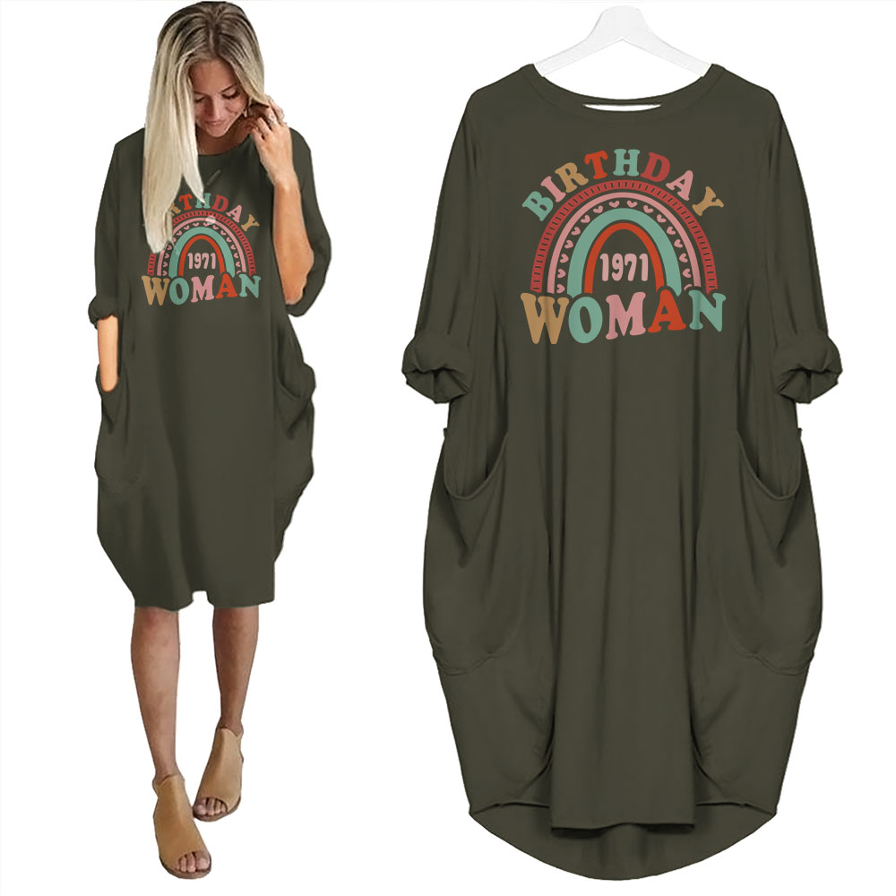 Retro 1971 Birthday Pocket Dress