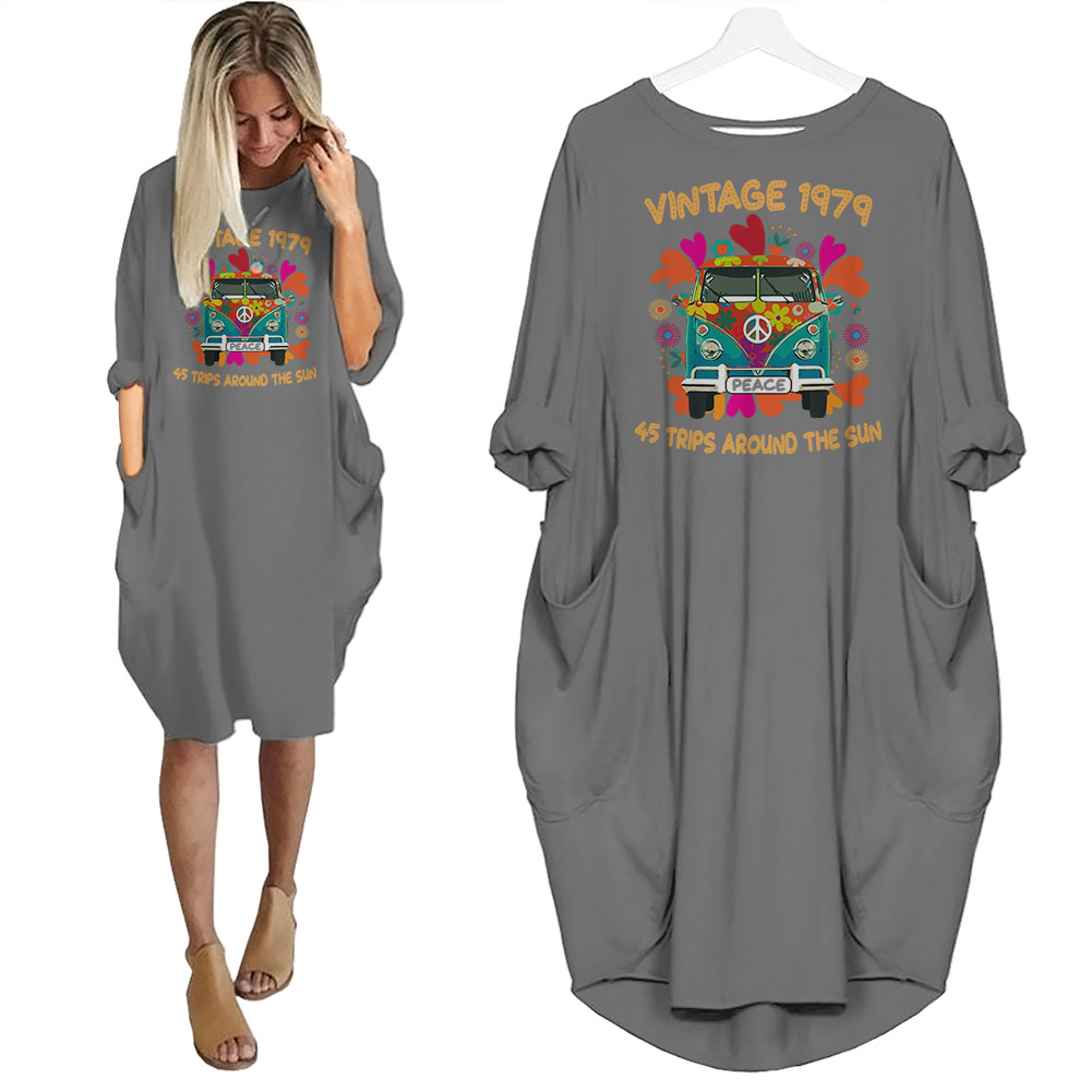Vintage Trips 1979 Birthday Pocket Dress Vintage Trips 1979 Birthday Pocket Dress