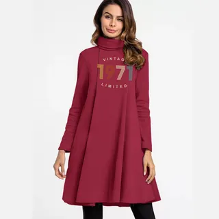 Limited Vintage 1971 Women's High Neck Dress – alternate