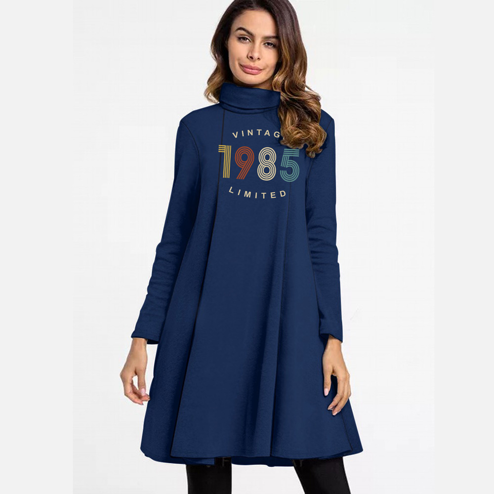 Limited Vintage 1985 Women's High Neck Dress