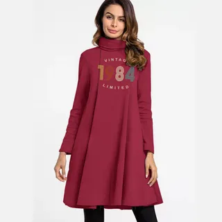 Limited Vintage 1984 Women's High Neck Dress – alternate