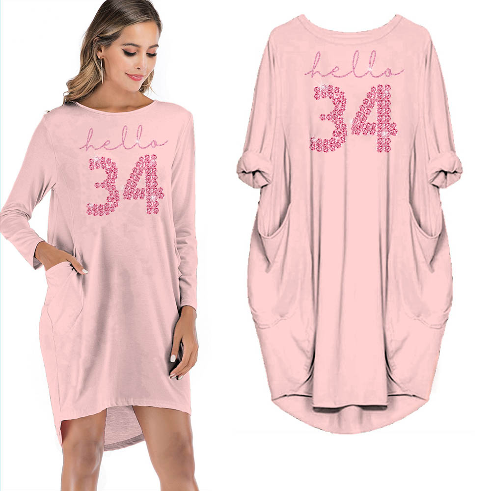Hello 34 Birthday Pocket Dress