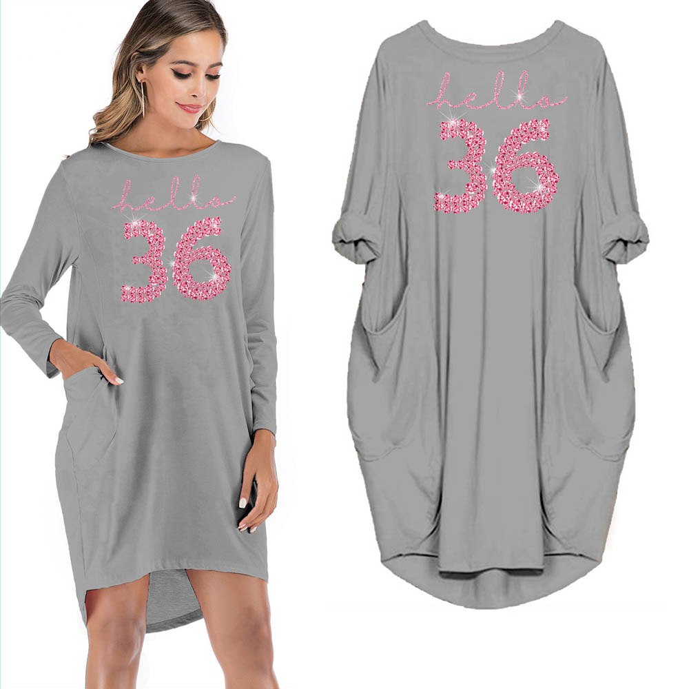 Hello 36 Birthday Pocket Dress