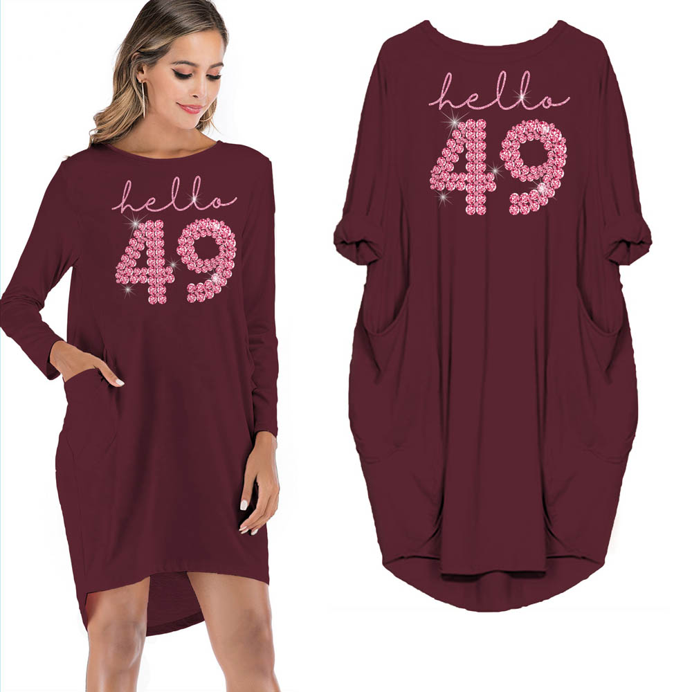 Hello 49 Birthday Pocket Dress