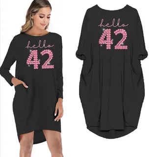 Hello 42 Birthday Pocket Dress
