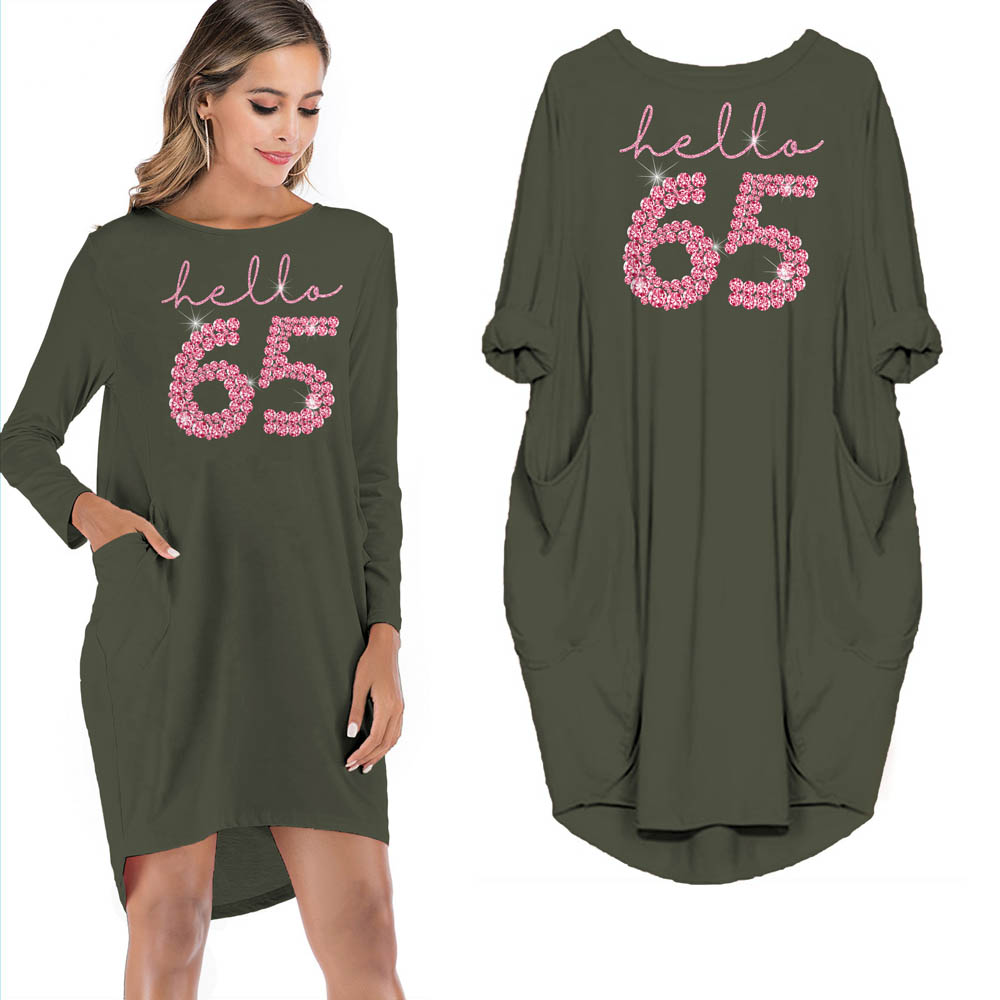 Hello 65 Birthday Pocket Dress