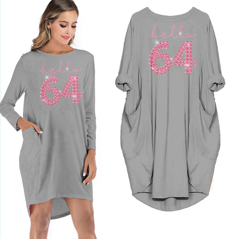 Hello 64 Birthday Pocket Dress