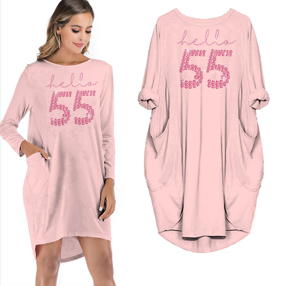 Hello 55 Birthday Pocket Dress