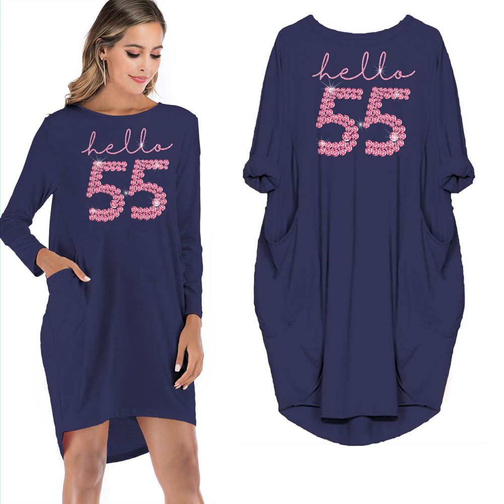 Hello 55 Birthday Pocket Dress