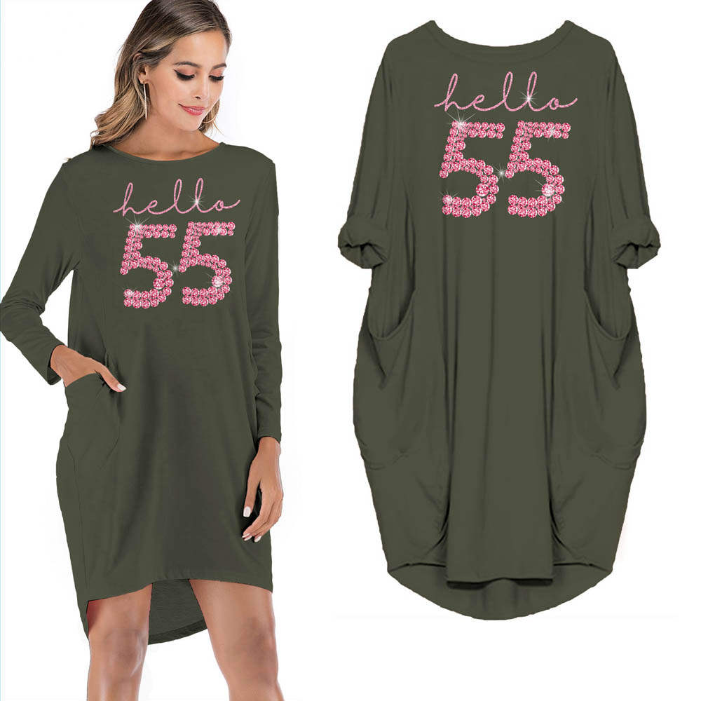 Hello 55 Birthday Pocket Dress