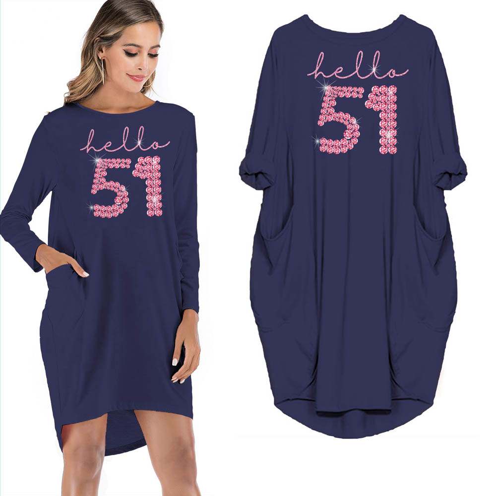 Hello 51 Birthday Pocket Dress