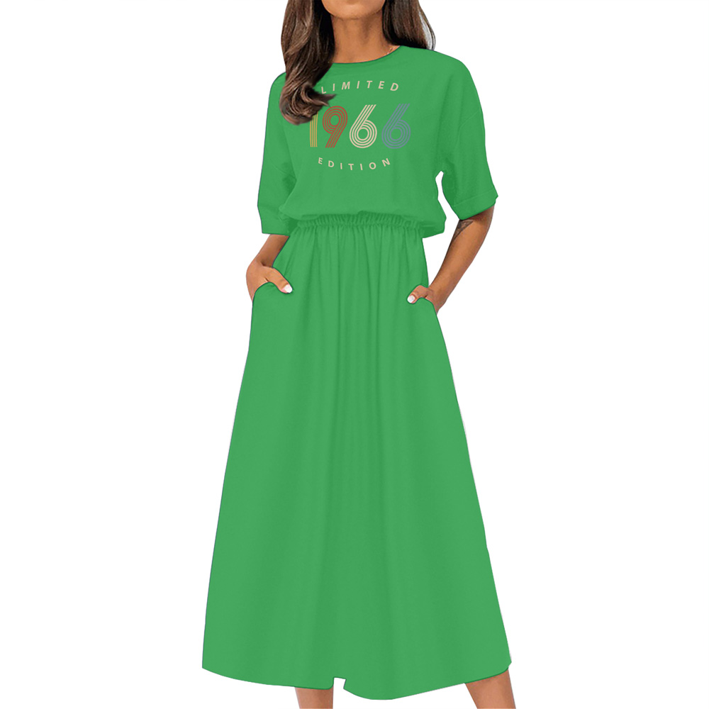 Limited Edition 1966 Birthday Women's Elastic Waist Dress Limited Edition 1966 Birthday Women's Elastic Waist Dress