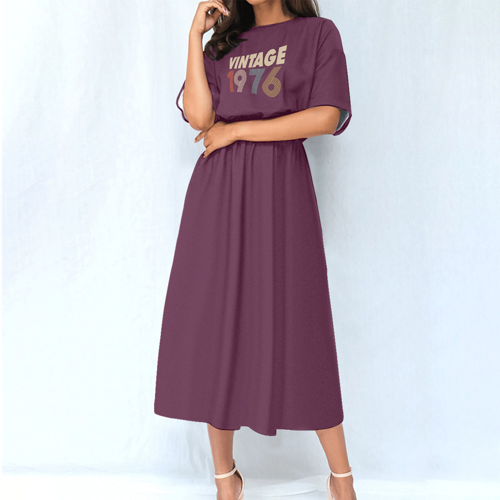 Limited 1976 Birthday Women's Elastic Waist Dress