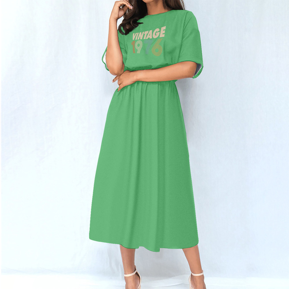 Limited 1976 Birthday Women's Elastic Waist Dress