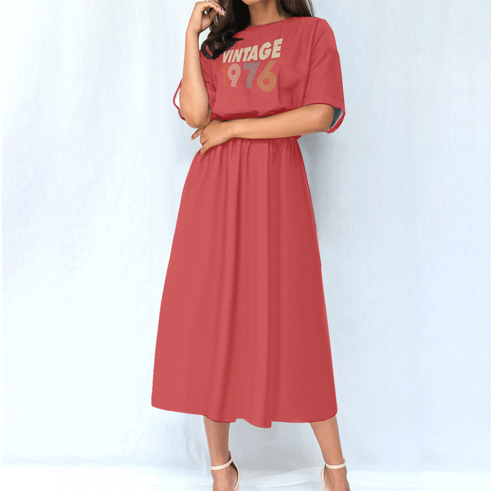 Limited 1976 Birthday Women's Elastic Waist Dress