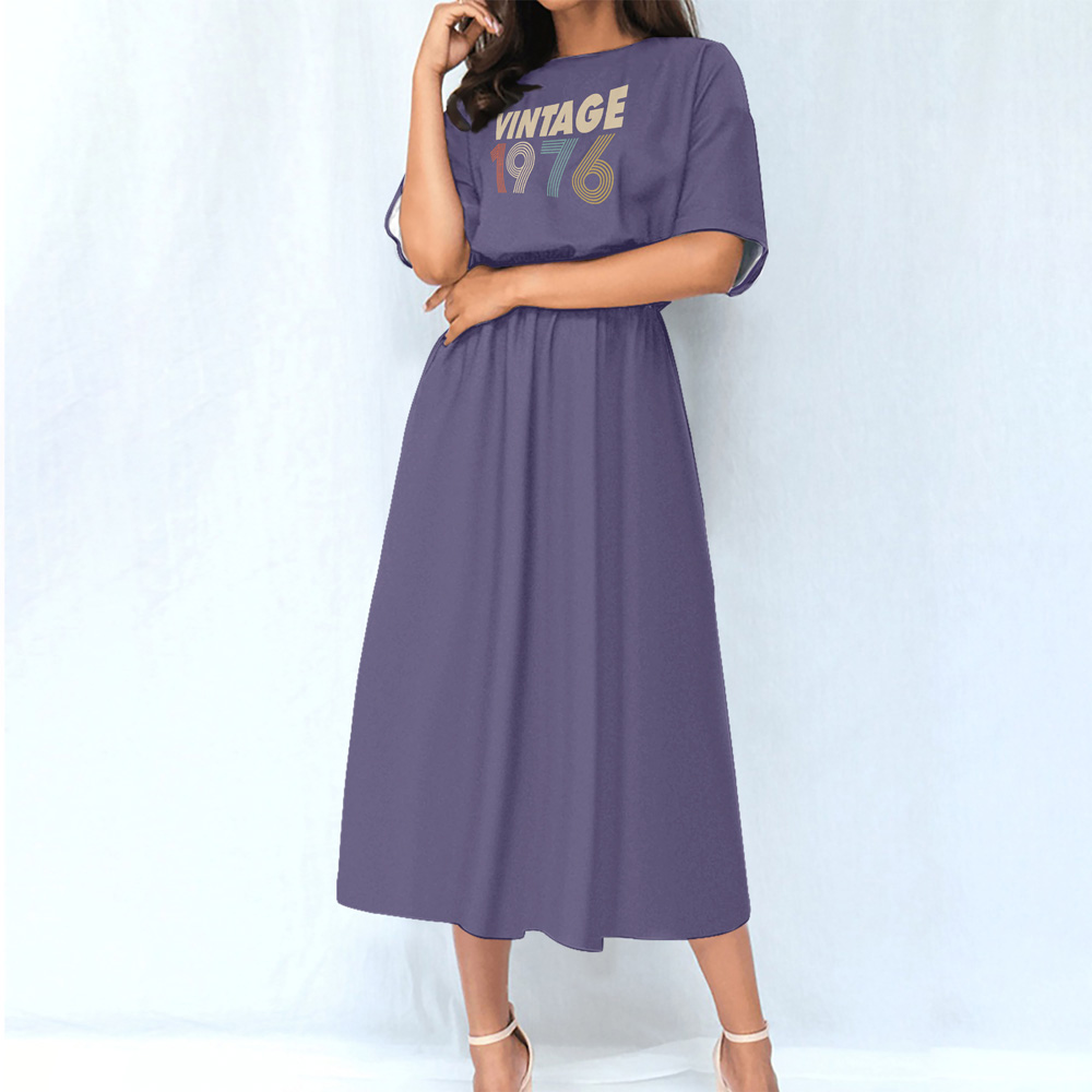 Limited 1976 Birthday Women's Elastic Waist Dress