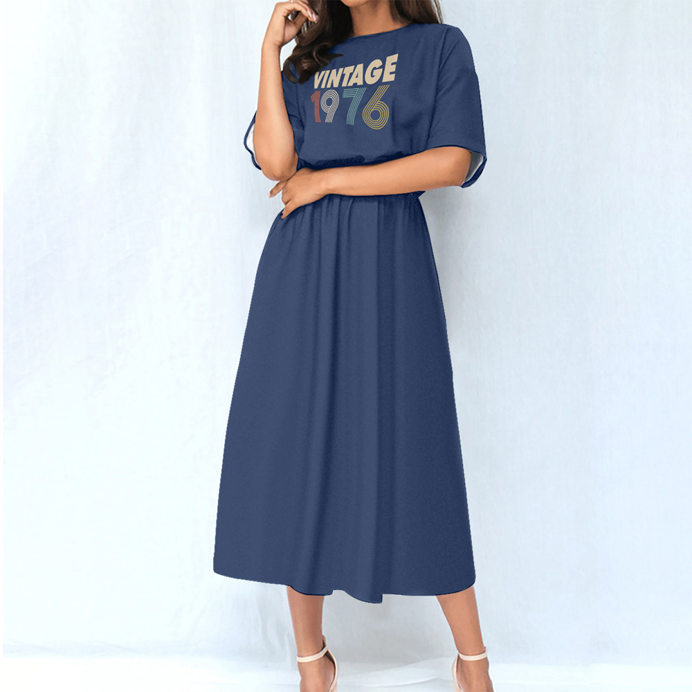 Limited 1976 Birthday Women's Elastic Waist Dress
