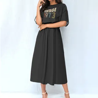 Limited 1973 Birthday Women's Elastic Waist Dress