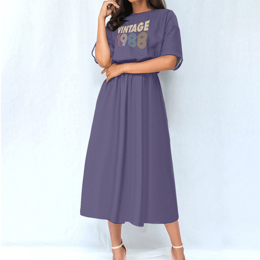 Limited 1988 Birthday Women's Elastic Waist Dress