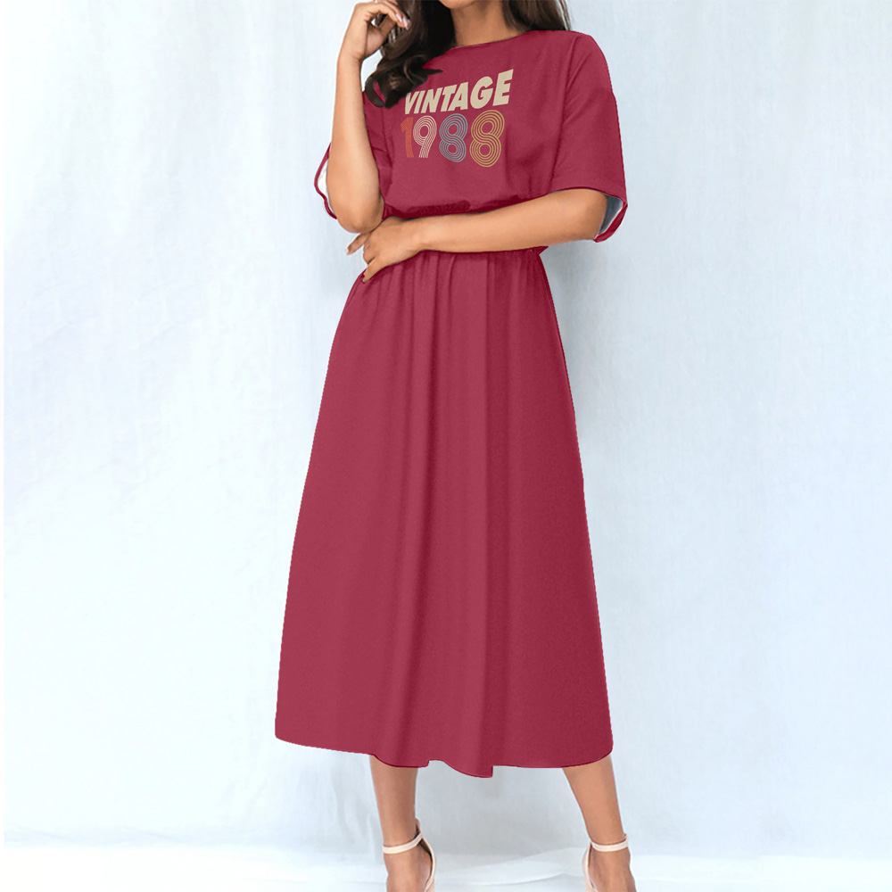 Limited 1988 Birthday Women's Elastic Waist Dress