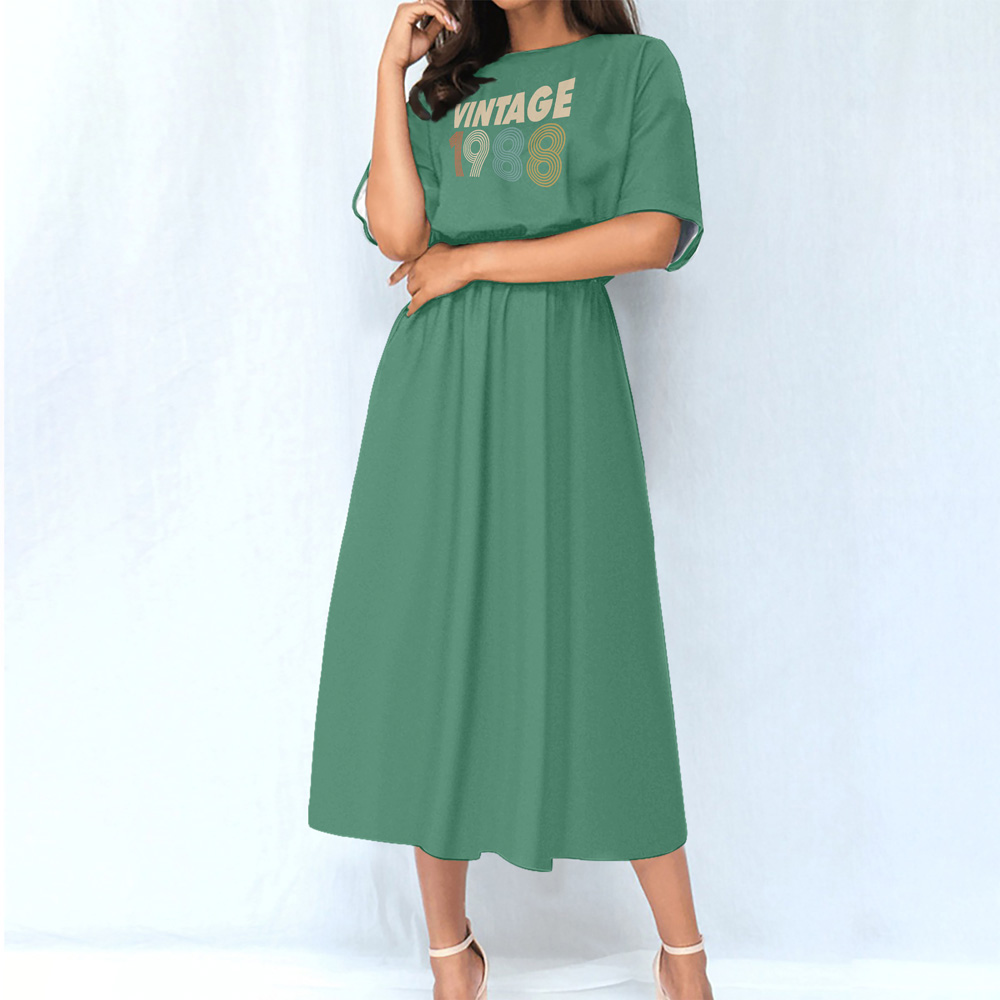 Limited 1988 Birthday Women's Elastic Waist Dress