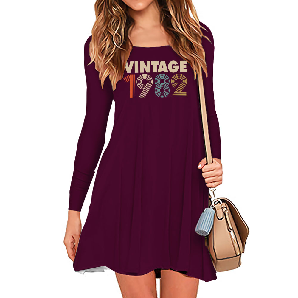 Limited 1982 Birthday Women's Crew Neck Dress