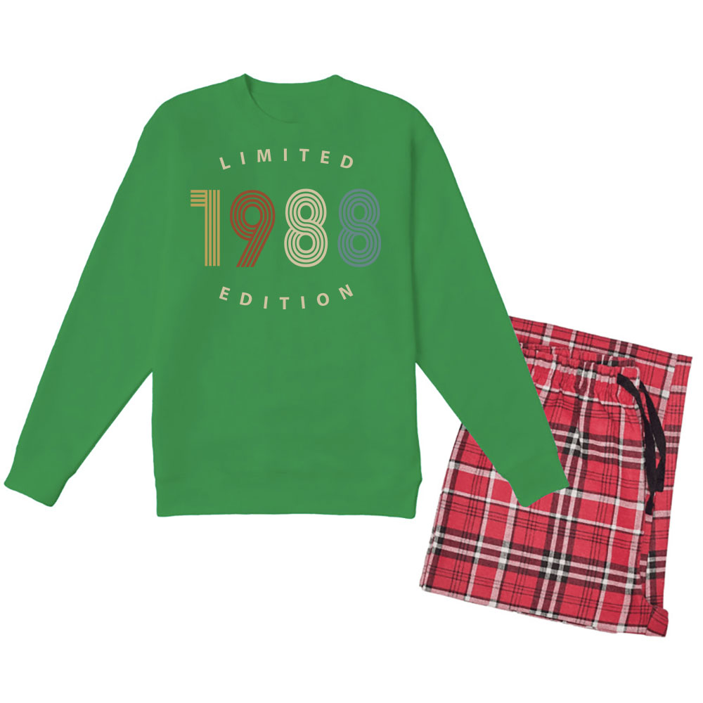 Limited 1988 Birthday Women's Crewneck Sweatshirt and Flannel Pants Set