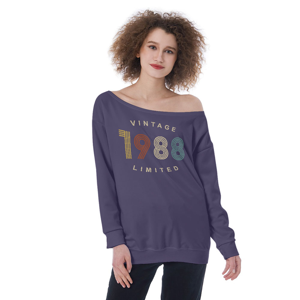 Limited Vintage 1988 Women's Off-Shoulder Sweatshirt
