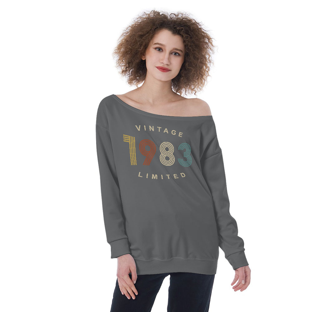 Limited Vintage 1983 Women's Off-Shoulder Sweatshirt