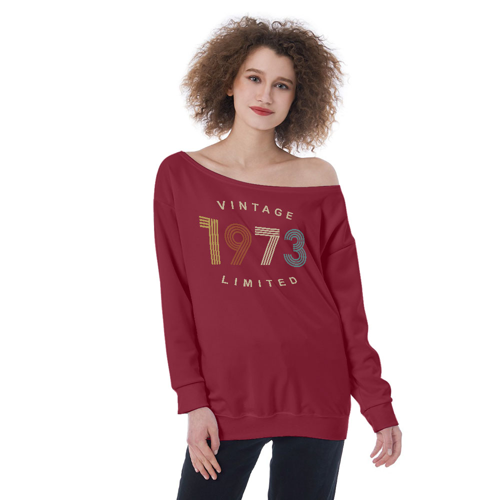 Limited Vintage 1973 Women's Off-Shoulder Sweatshirt - alternate