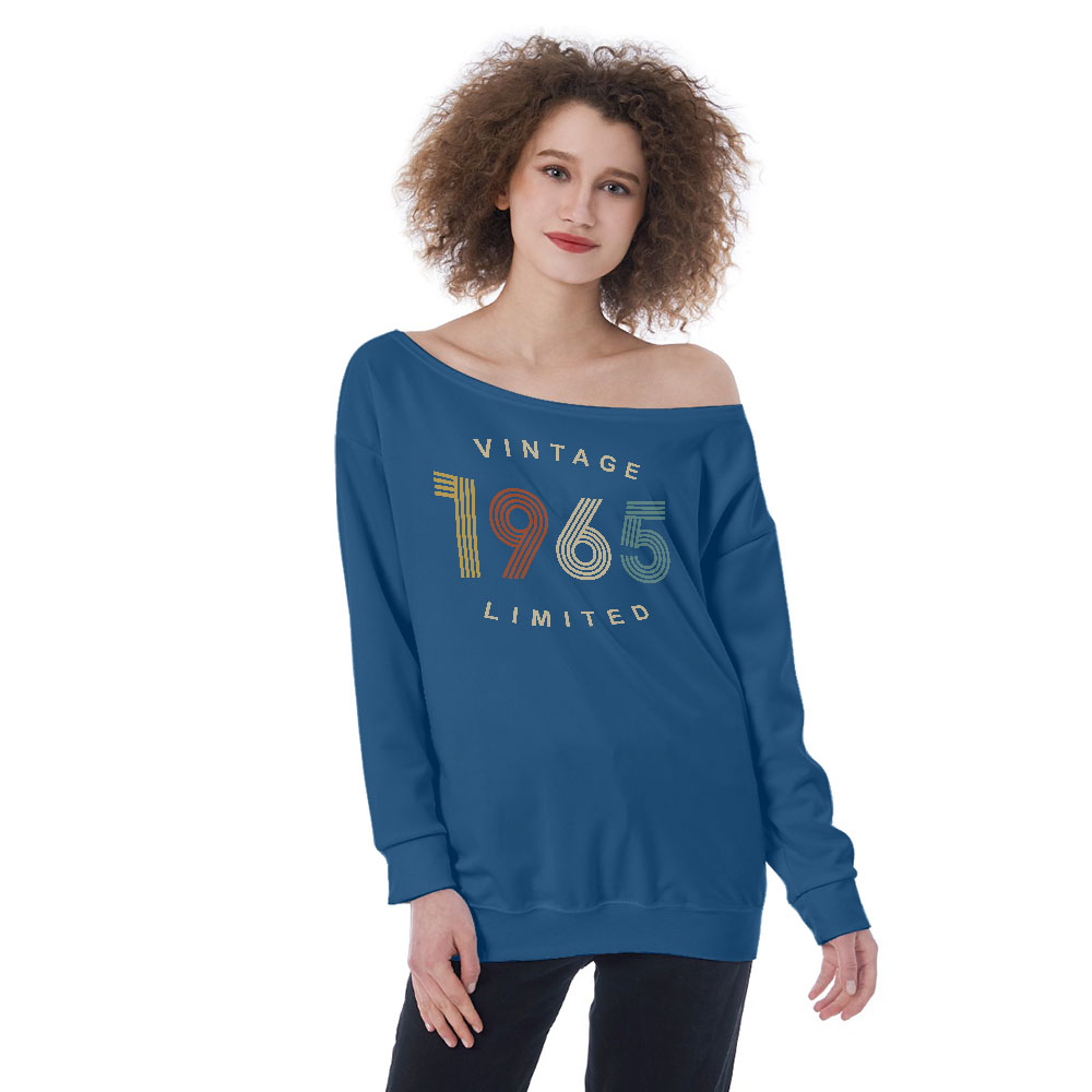 Limited Vintage 1965 Women's Off-Shoulder Sweatshirt