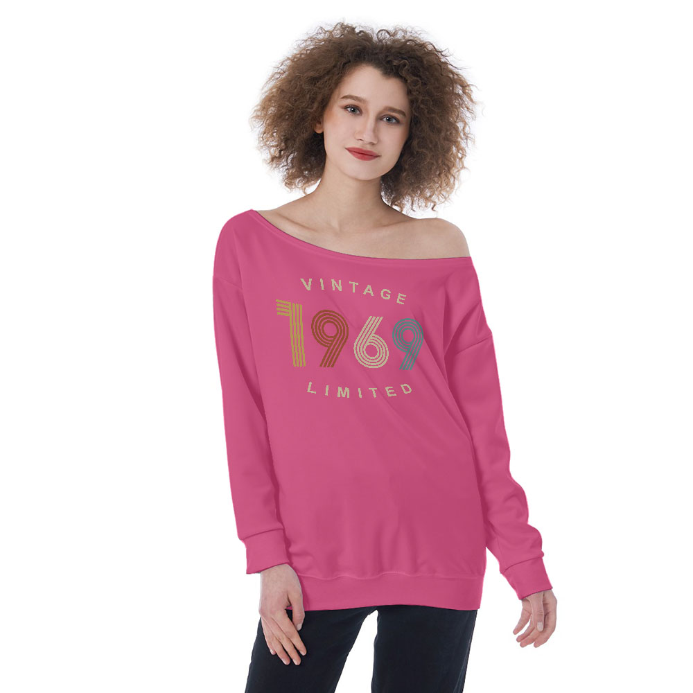 Limited Vintage 1969 Women's Off-Shoulder Sweatshirt