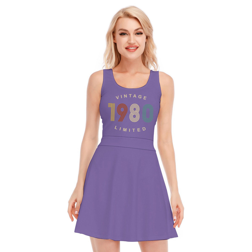 Limited Vintage 1980 Birthday Women's Waistless Dress