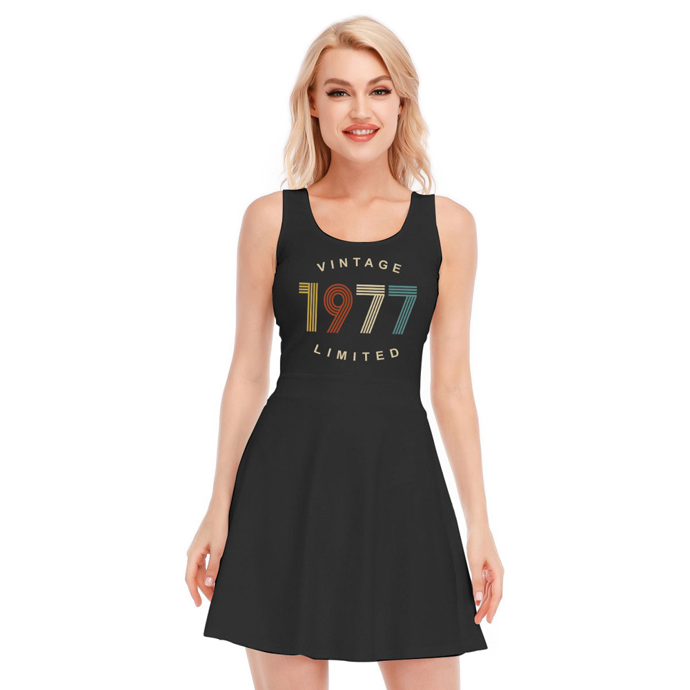 Limited Vintage 1977 Birthday Women's Waistless Dress