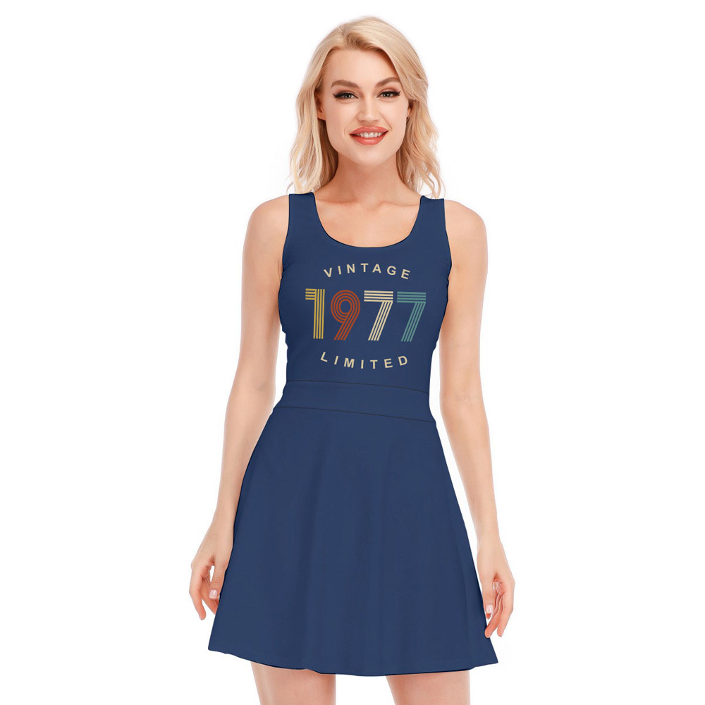 Limited Vintage 1977 Birthday Women's Waistless Dress