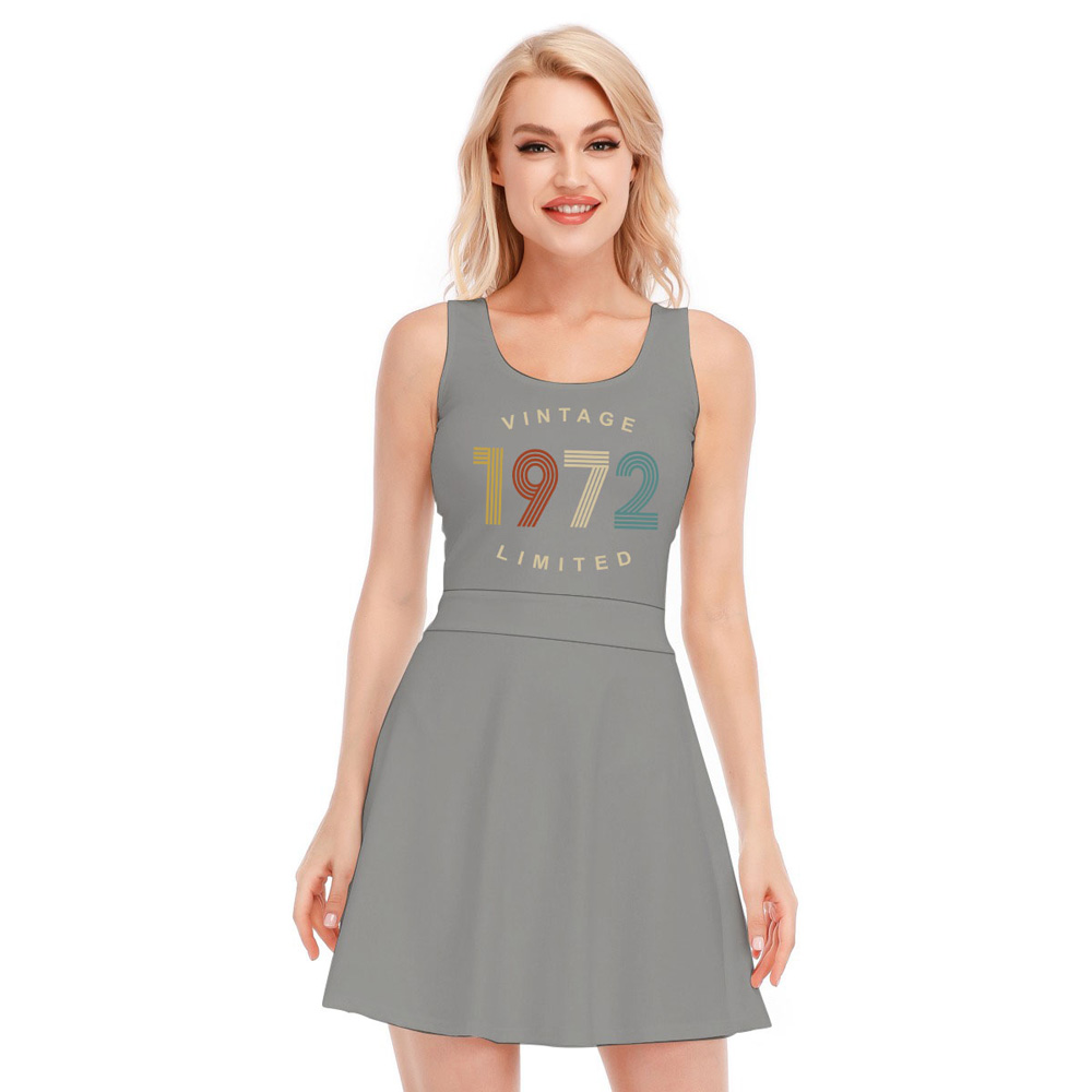 Limited Vintage 1972 Birthday Women's Waistless Dress