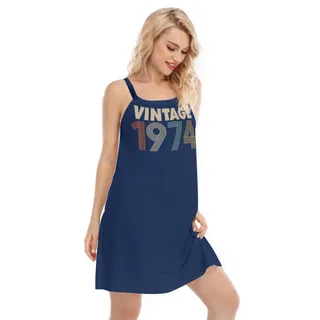 Vintage 1974 Women's Sleeveless Cami Dress