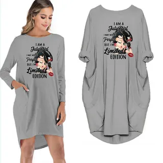 I Am A July Girl Pocket Dress