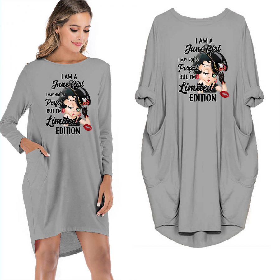 I Am A June Girl Pocket Dress