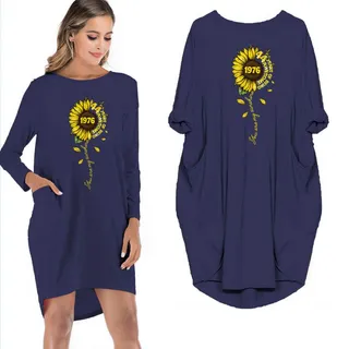 1976 44 Years Of Being Awesome You Are My Sunshine Vintage Pocket Dress – alternate