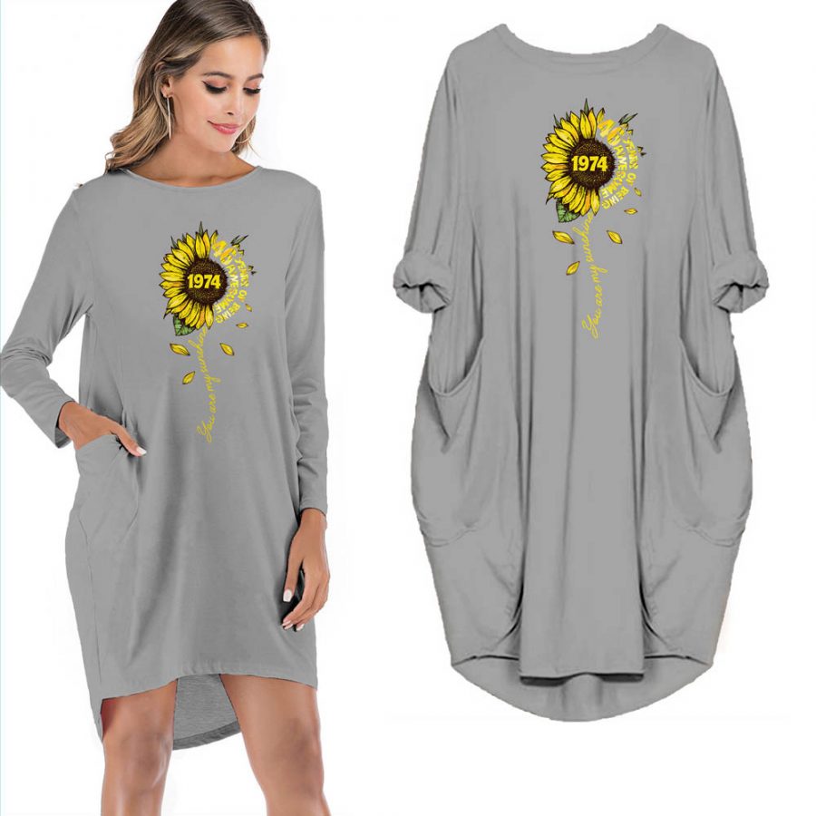 1974 46 Years Of Being Awesome You Are My Sunshine Vintage Pocket Dress