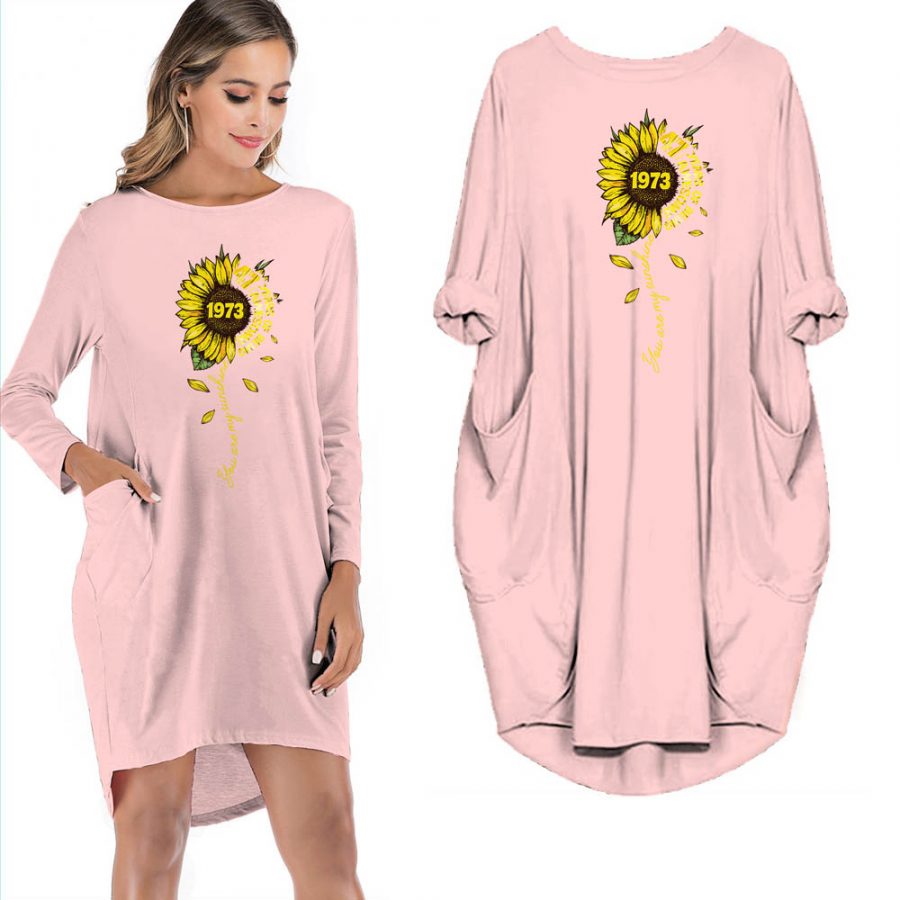 1973 47 Years Of Being Awesome You Are My Sunshine Vintage Pocket Dress