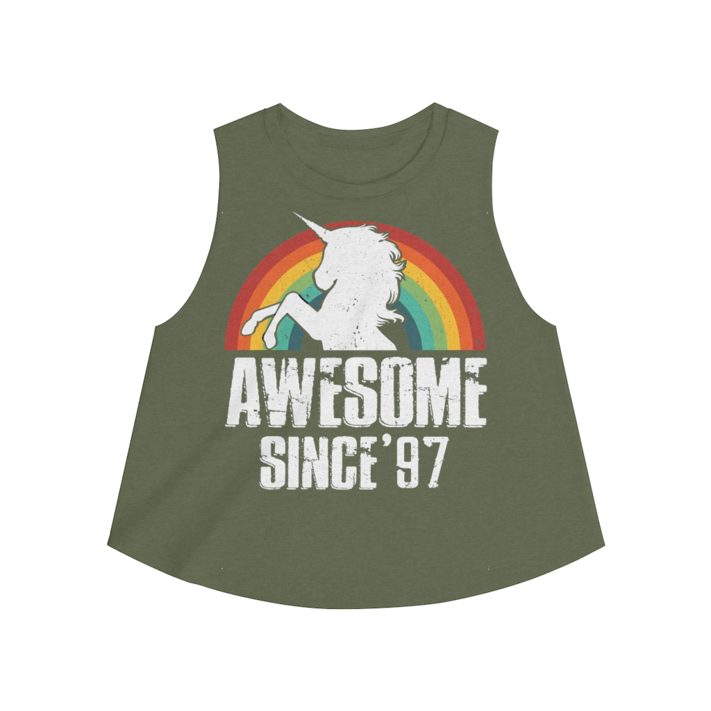 23rd Birthday Gift Ideas For Girls| 23rd Unicorn Birthday Shirts Awesome Since 1997 - Women's Crop top