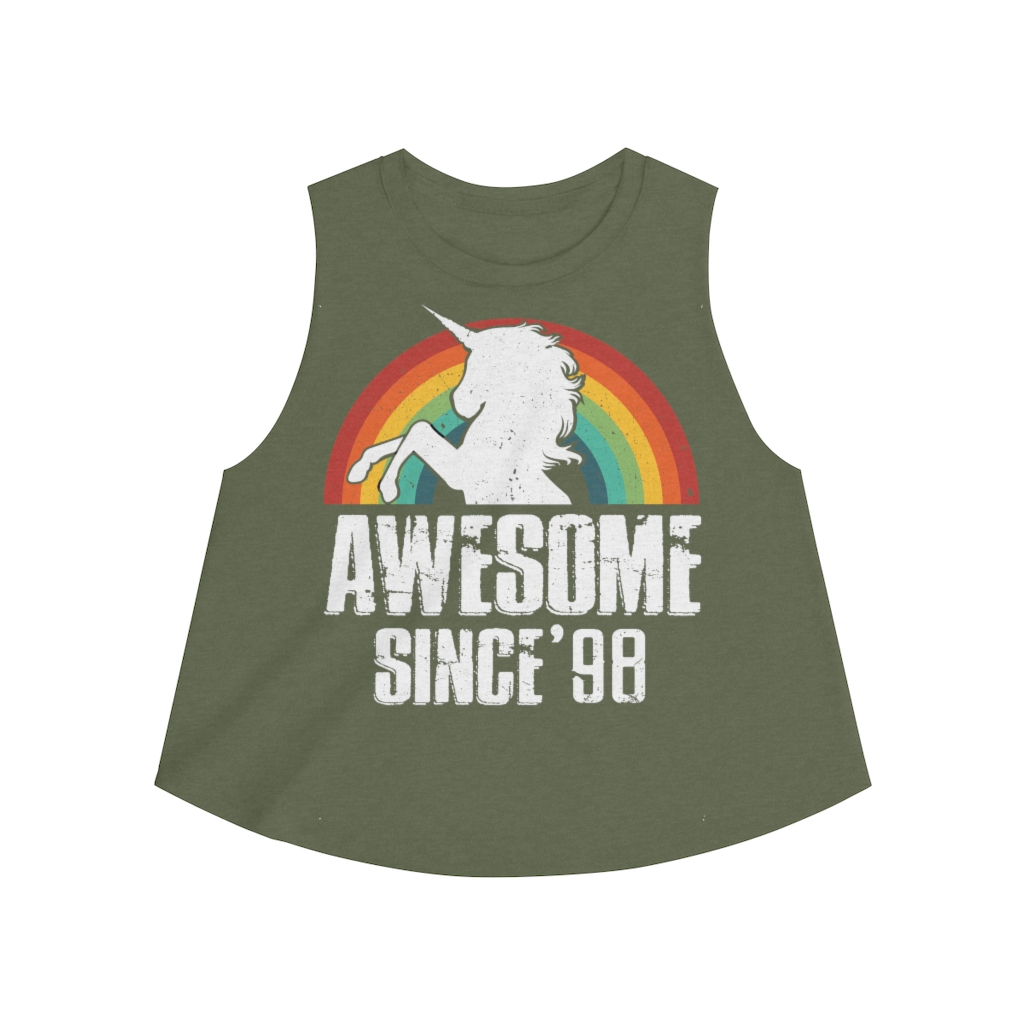 22nd Birthday Gift Ideas For Girls| 22nd Unicorn Birthday Shirts Awesome Since 1998 - Women's Crop top