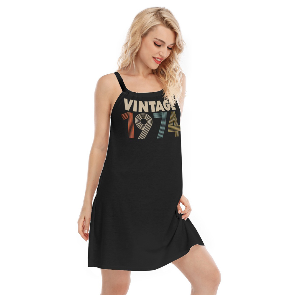 Vintage 1974 Women's Sleeveless Cami Dress