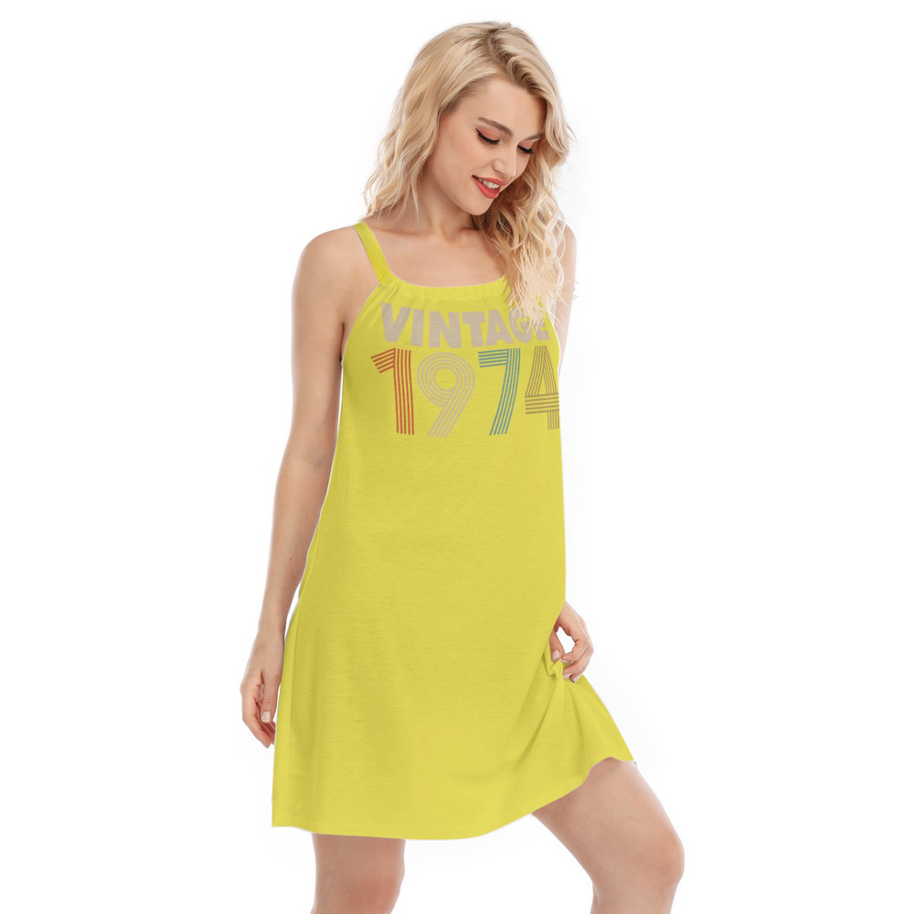 Vintage 1974 Women's Sleeveless Cami Dress